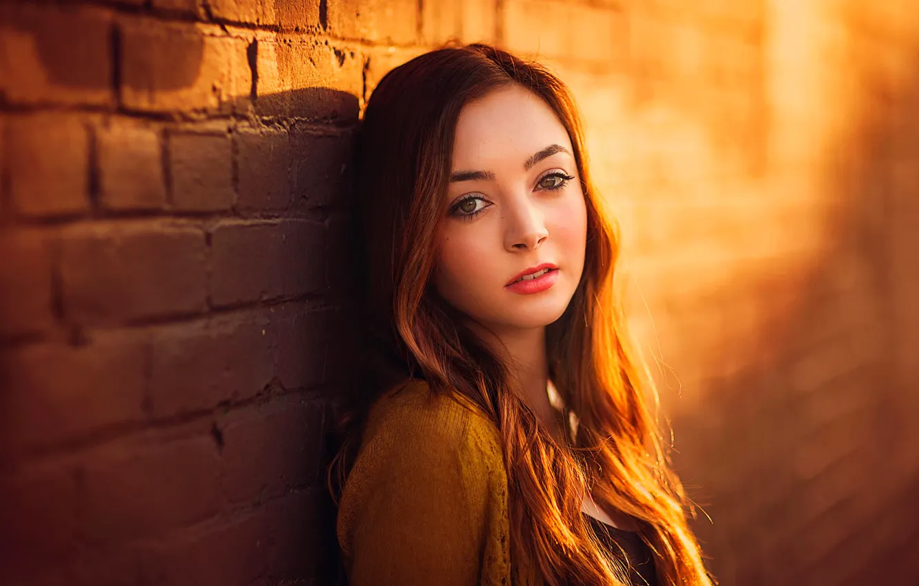 Photo wallpaper look, portrait, golden, sunlight