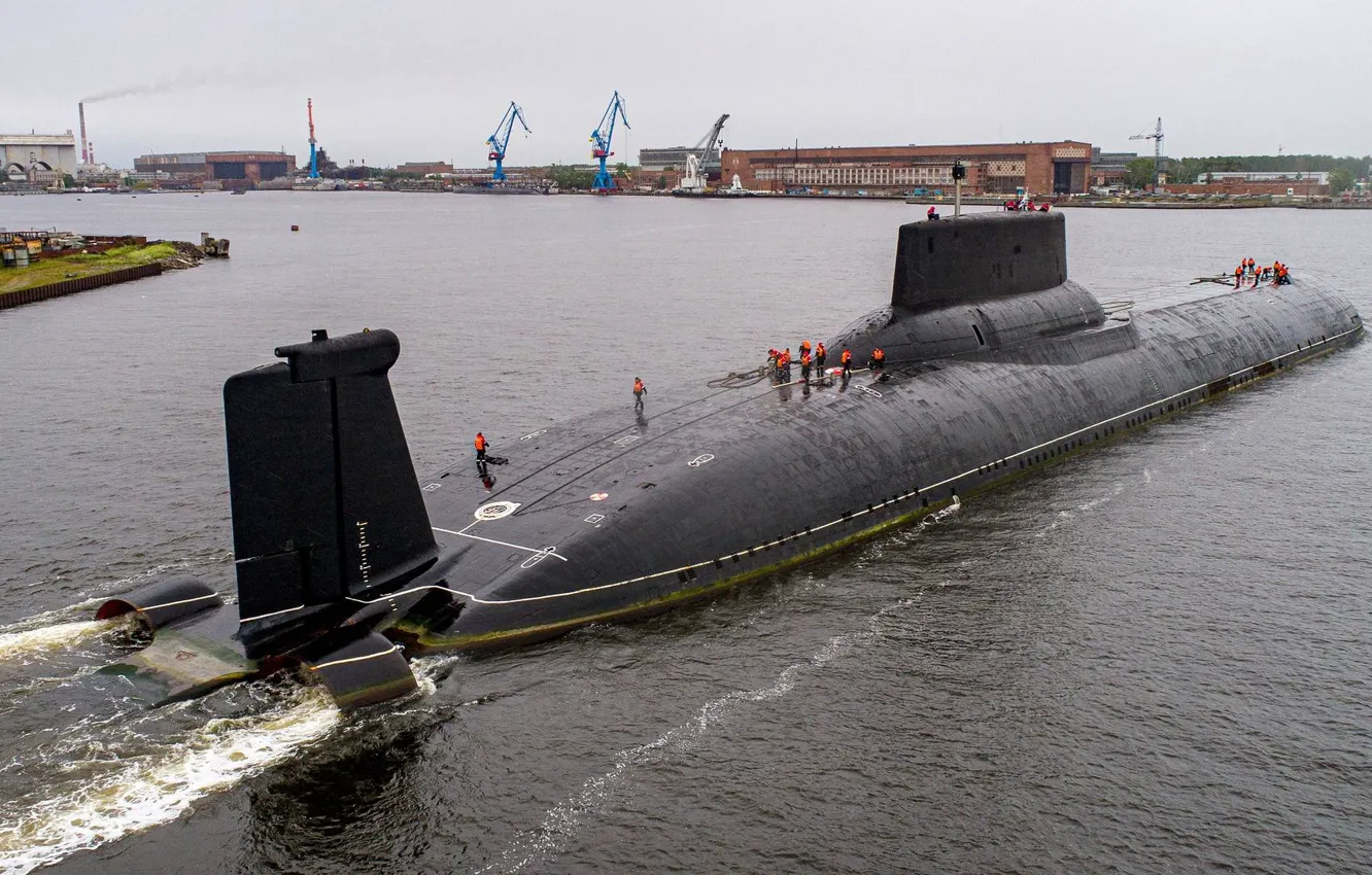 Photo wallpaper boat, shark, the project, cruiser, underwater, strategic, atomic, rocket