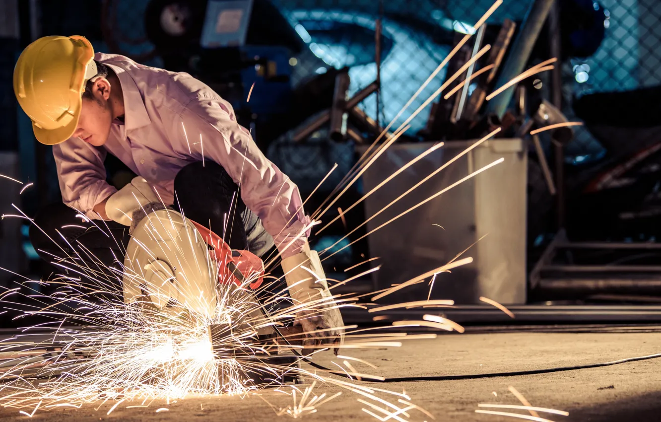 Photo wallpaper Machine, worker, stell