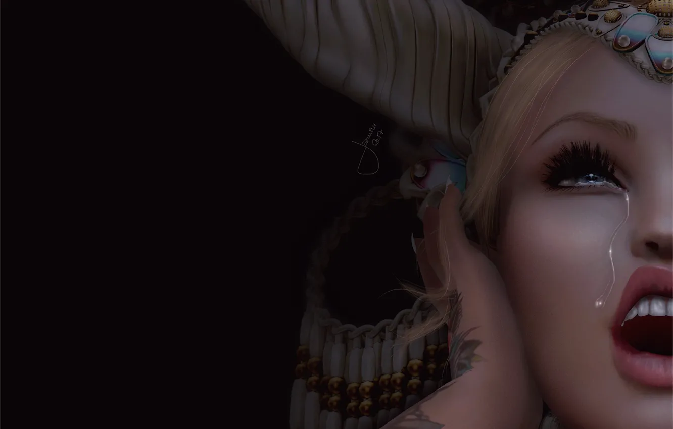 Photo wallpaper face, tears, Creek