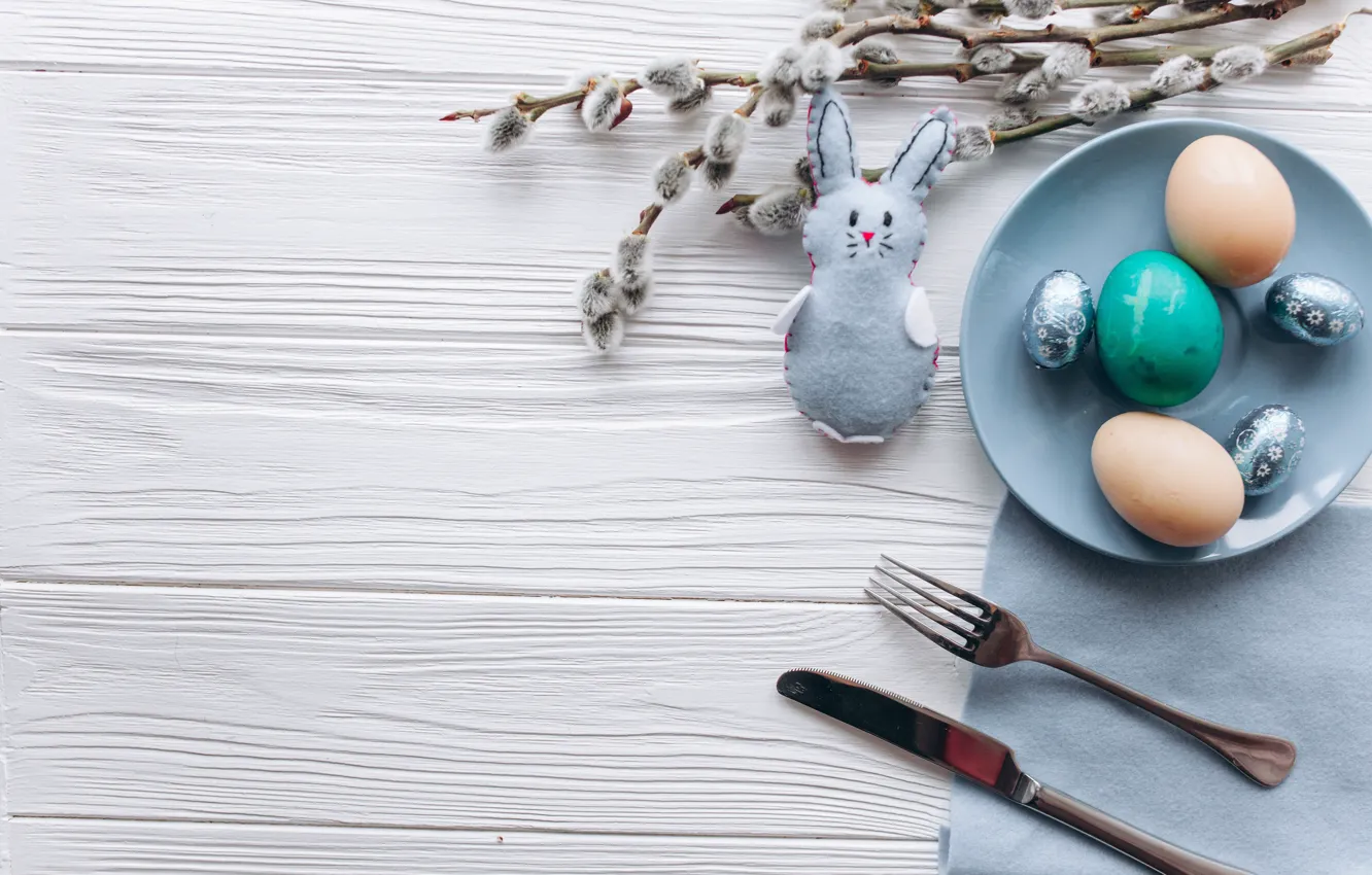Photo wallpaper holiday, toy, eggs, spring, rabbit, Easter, Verba