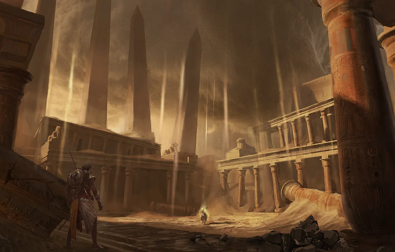Photo wallpaper multi-platform video game, Assassin’s Creed Origins, Eddie Bennun, The Curse of the Pharaohs
