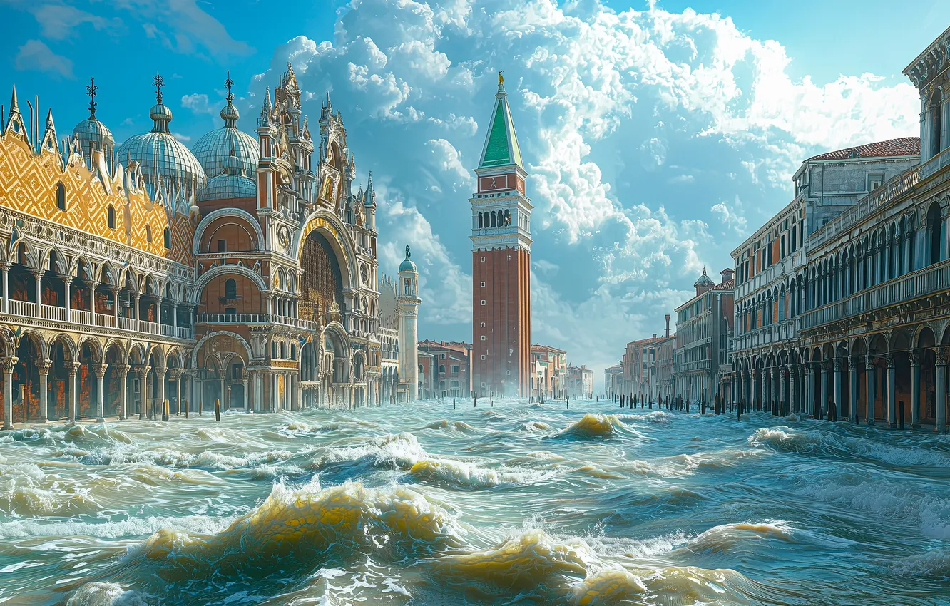 Photo wallpaper Italy, Venice, neural network