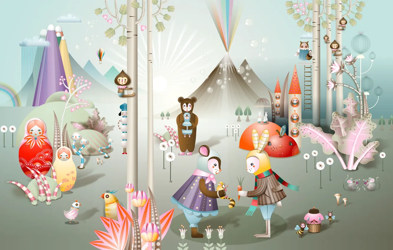 Photo wallpaper glade, windows 7, seven