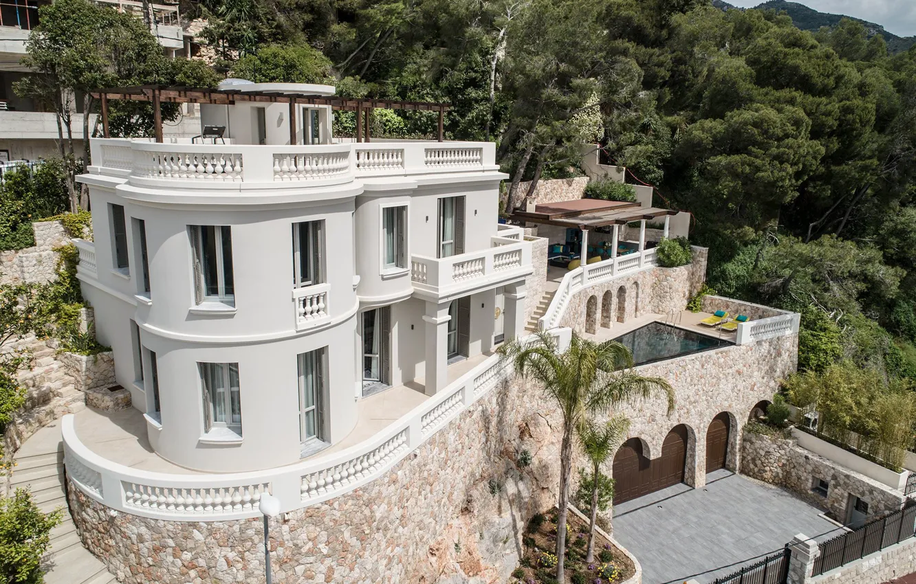 Photo wallpaper the city, Villa, pool, Monaco, Villa in Monaco