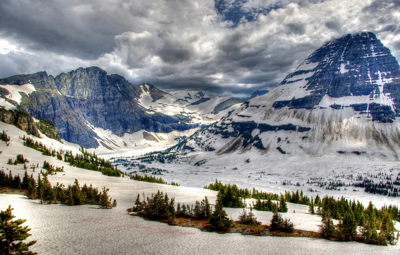 Photo wallpaper photo, Nature, Winter, Mountains, Snow, Canada, Park, Banff