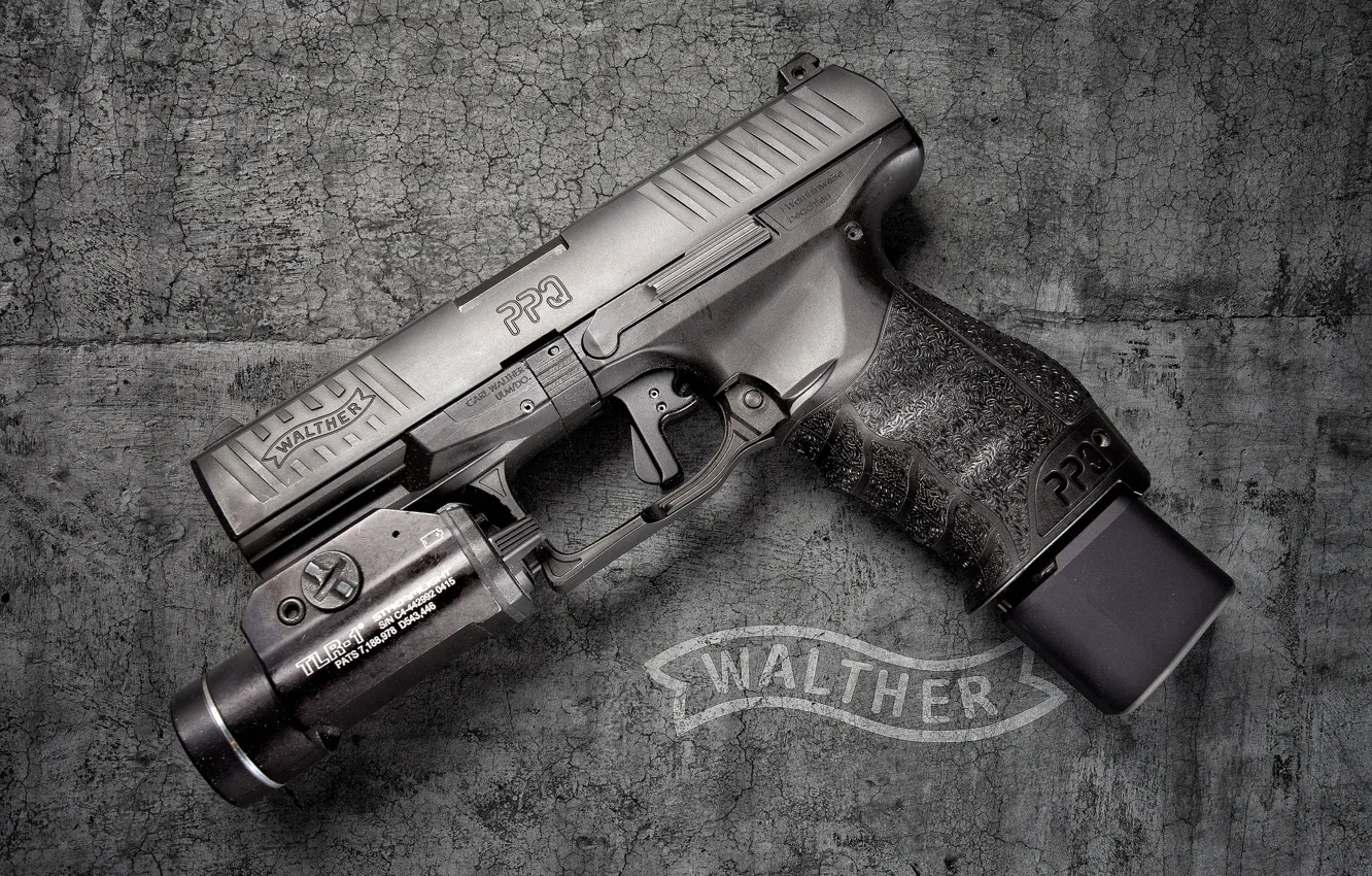 Photo wallpaper gun, background, cracks, PPQ M1