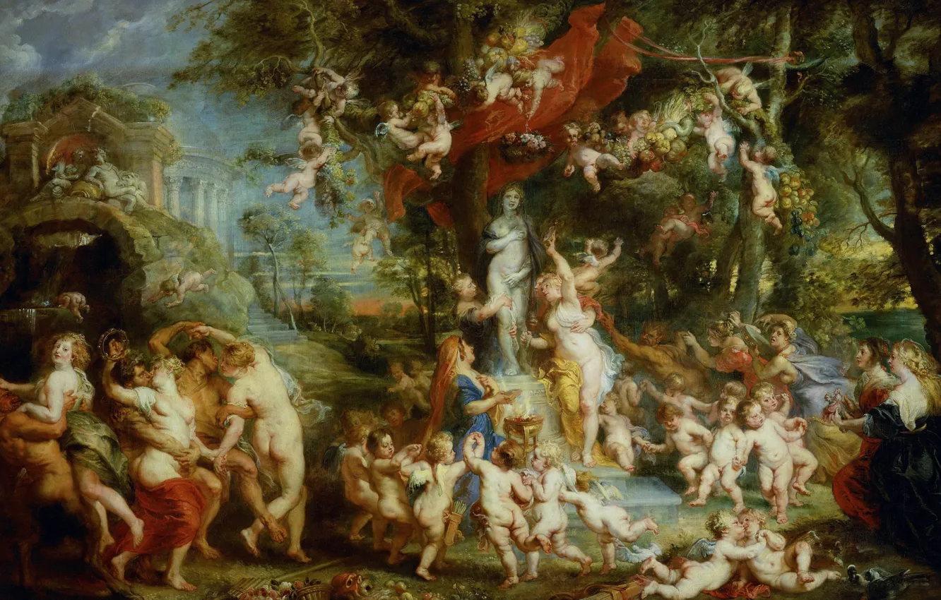 Photo wallpaper picture, Peter Paul Rubens, mythology, Pieter Paul Rubens, The Feast Of Venus