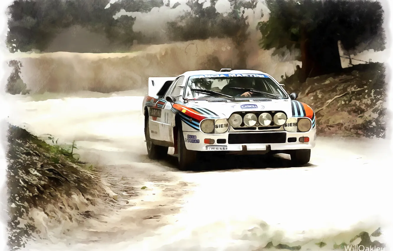 Photo wallpaper auto, racing, Lancia, art
