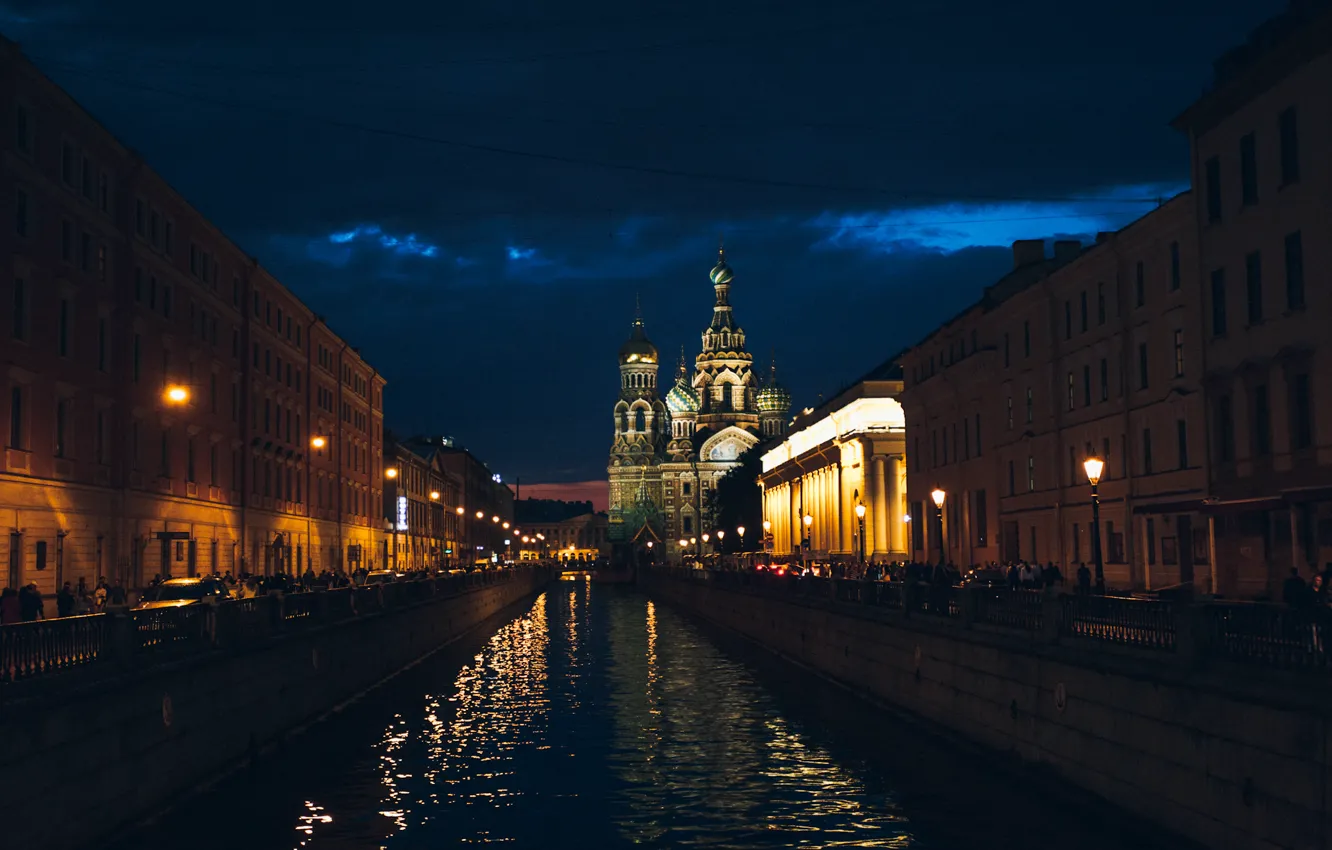 Photo wallpaper night, Saint Petersburg, Cathedral