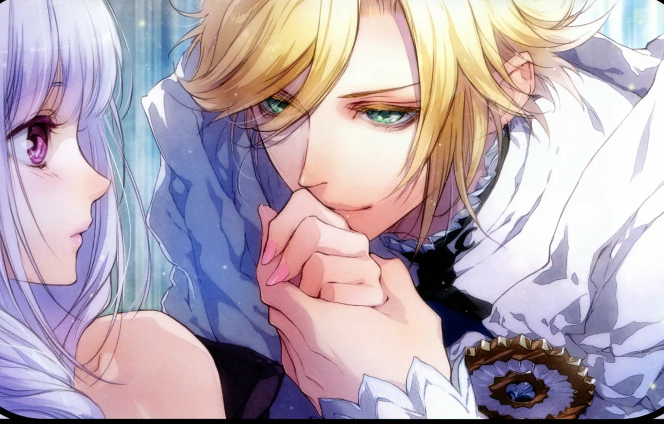 Photo wallpaper look, two, visual novel, Louis, queen of the flowers, violette, the guy with the girl, …