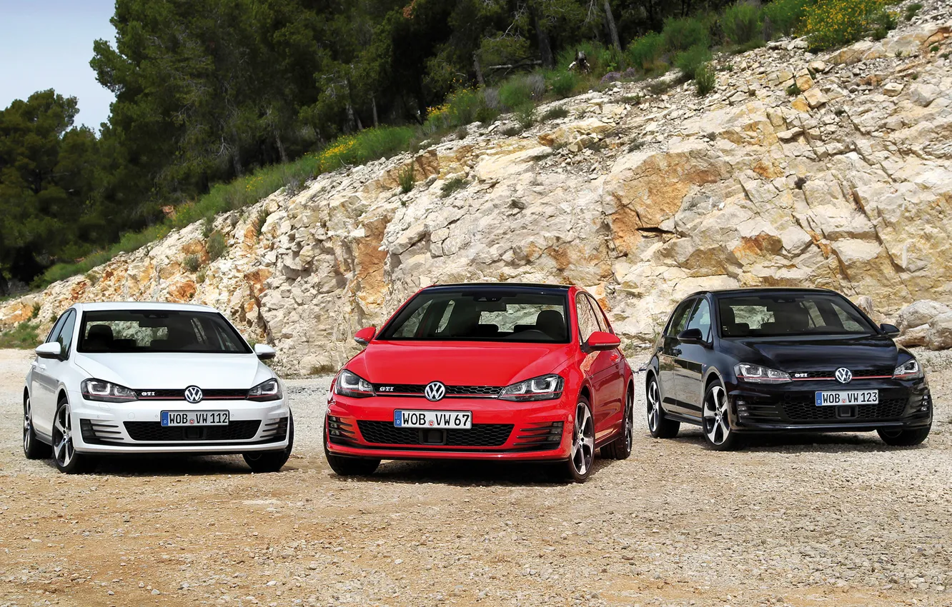 Photo wallpaper Volkswagen, cars, golf, wallpapers, three