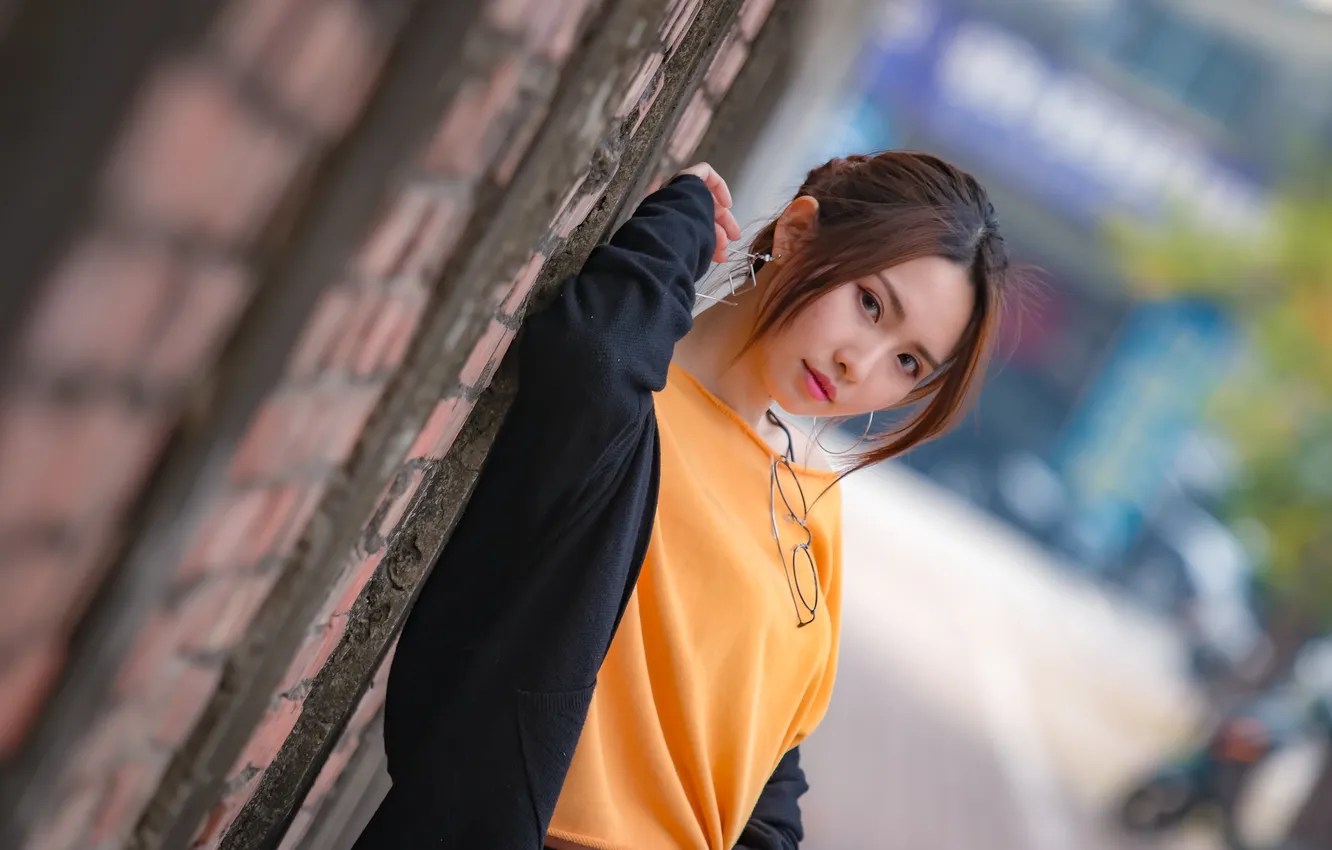 Photo wallpaper girl, portrait, Asian