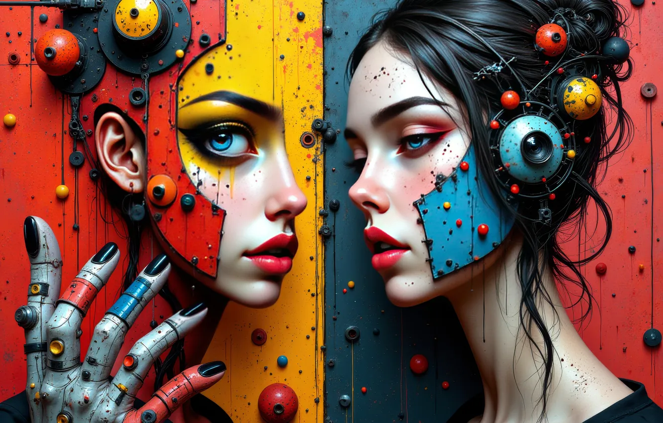 Photo wallpaper girl, background, form