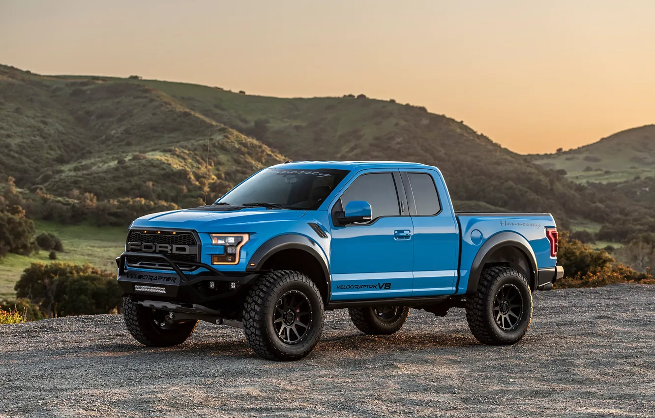 Wallpaper sunset, Ford, Raptor, pickup, F-150, Hennessey, 2019 ...