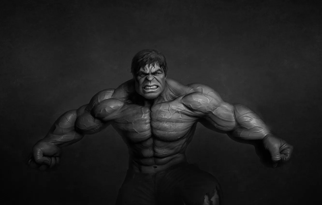 Photo wallpaper monster, Hulk, hulk, dark background