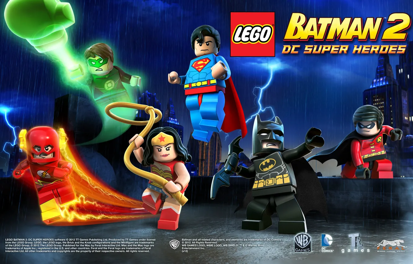 Photo wallpaper batman, lego, flash, robin