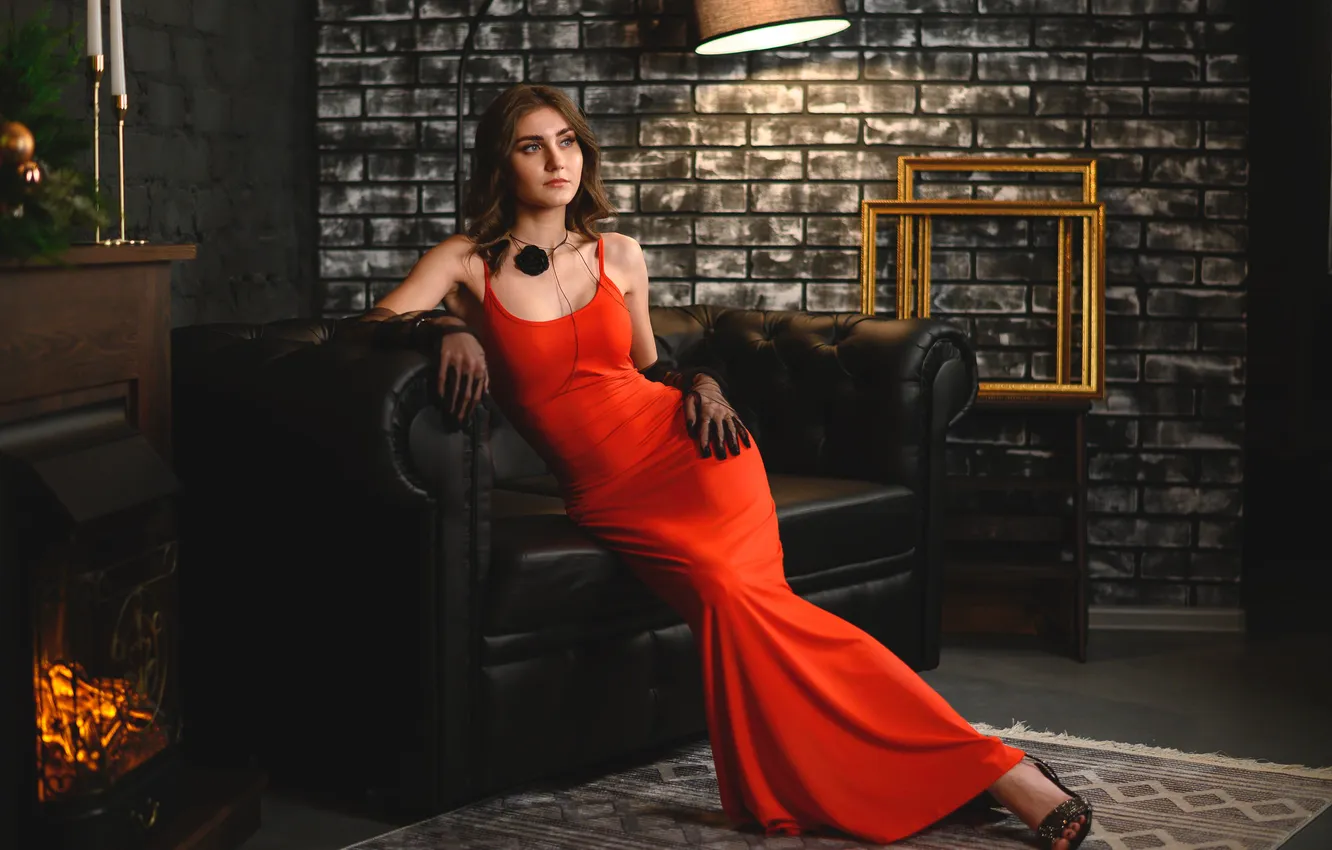 Photo wallpaper girl, pose, Pauline