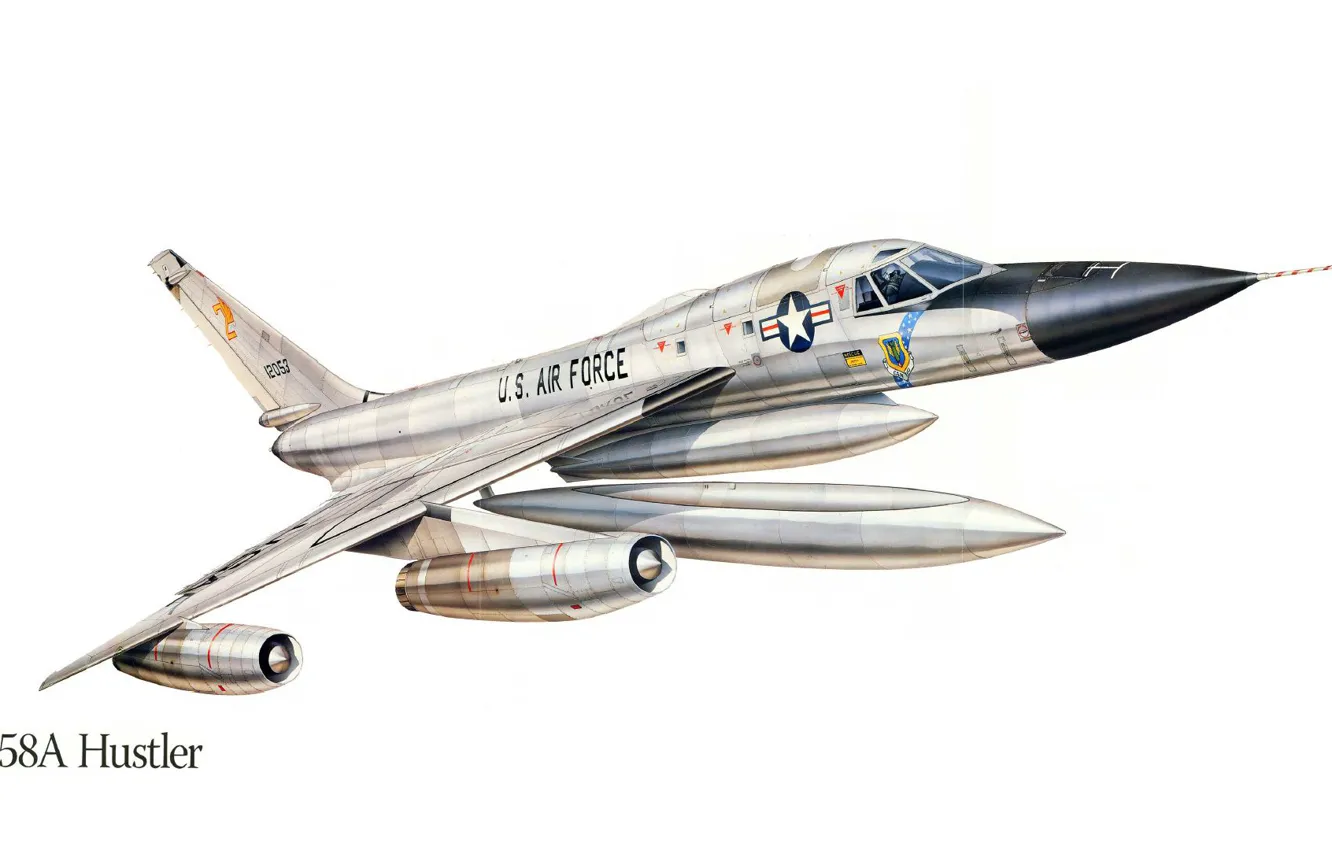 Photo wallpaper the plane, figure, bomber, USA, B-58