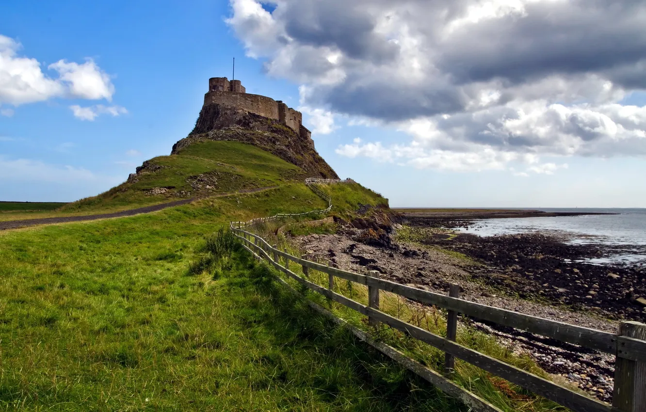 Photo wallpaper sea, landscape, the fence, Fort