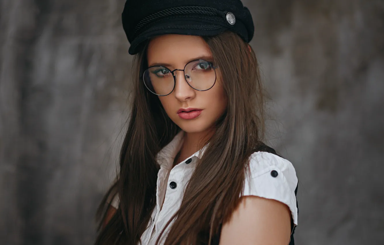 Photo wallpaper glasses, girl, Disha Shemetova, Sergey Zhirnov