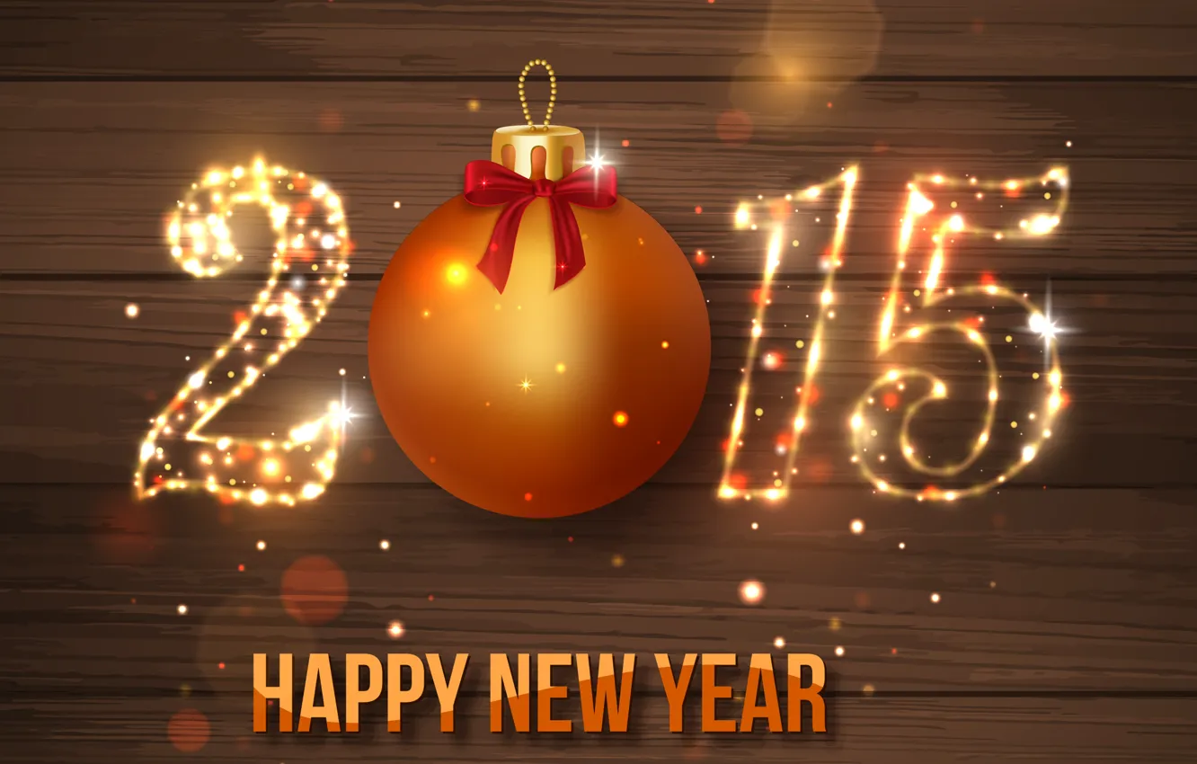 Photo wallpaper New Year, gold, New Year, Happy, sparkle, 2015