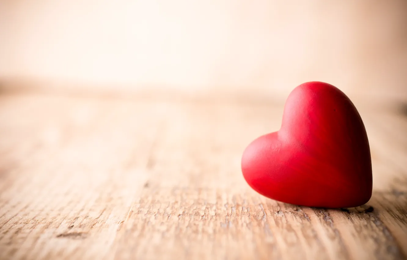 Photo wallpaper love, romance, heart, red, love, heart, wood, romantic