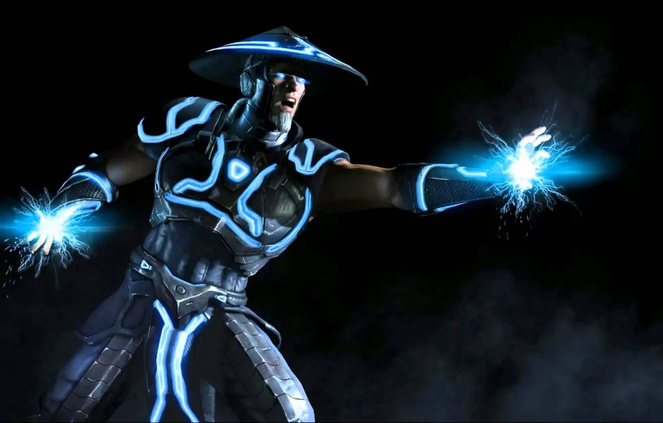 Photo wallpaper future, Raiden, god of thunder, Mortal Kombat X