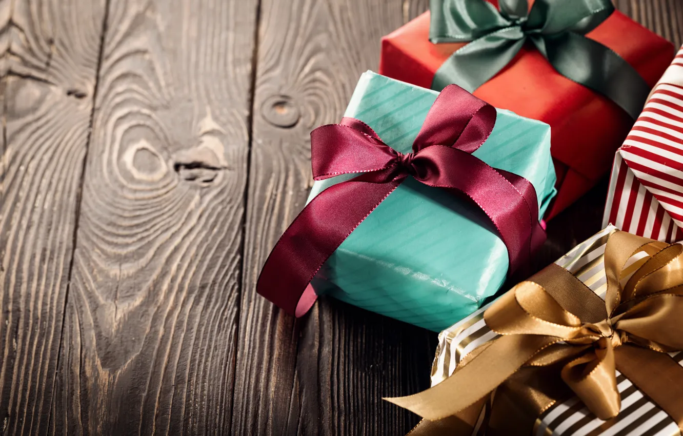 Photo wallpaper tape, holiday, Christmas, gifts, box