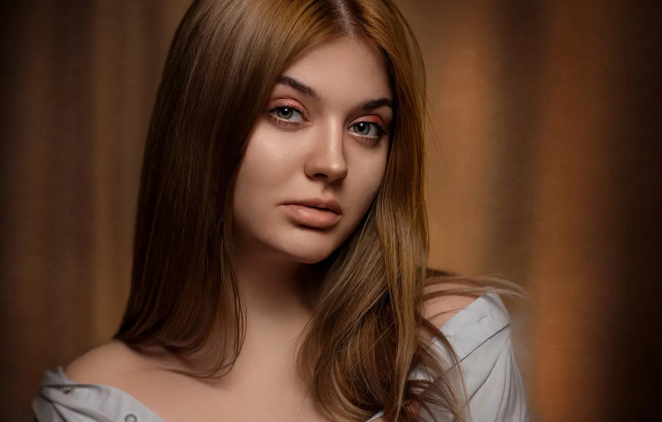 Photo wallpaper look, girl, face, portrait, long hair, Stanislav Maksimov