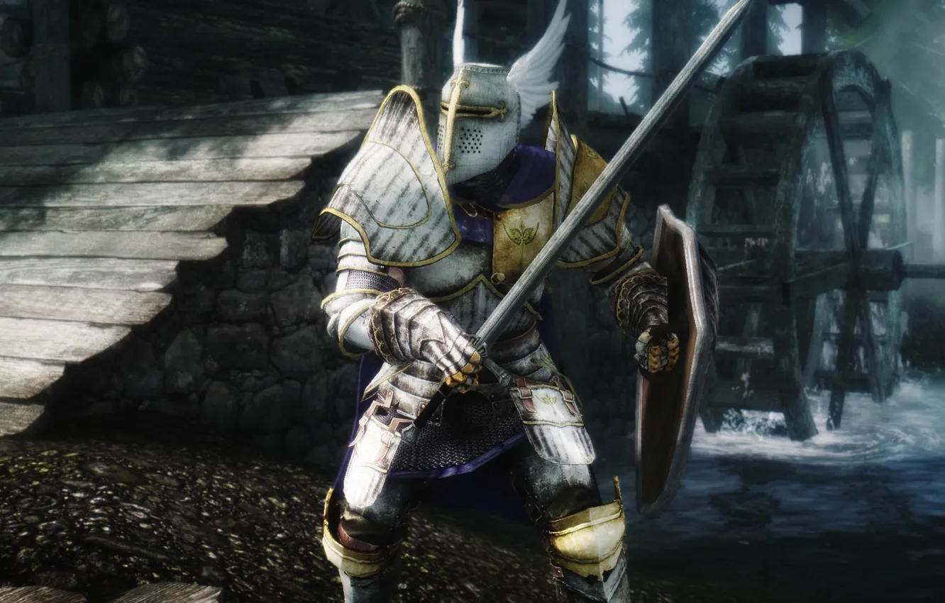 Photo wallpaper holy, Skyrim, The Elder Scrolls V: Skyrim, hero, Bethesda Softworks, warrior, Video Game, by Hothtrooper44