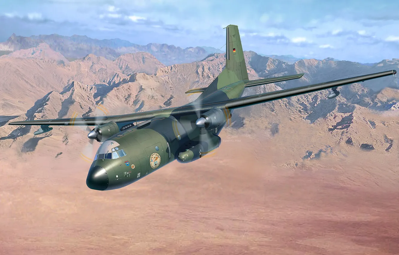 Photo wallpaper The German air force, Transport Allianz, the average military transport aircraft, C.160 Transall