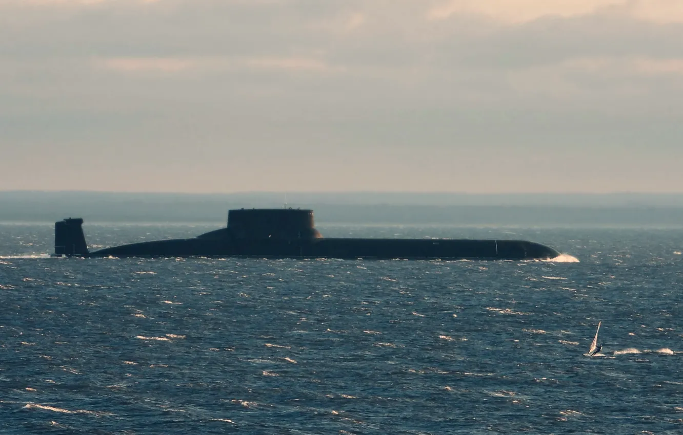 Photo wallpaper shark, submarine, surfing, Dmitry Donskoy