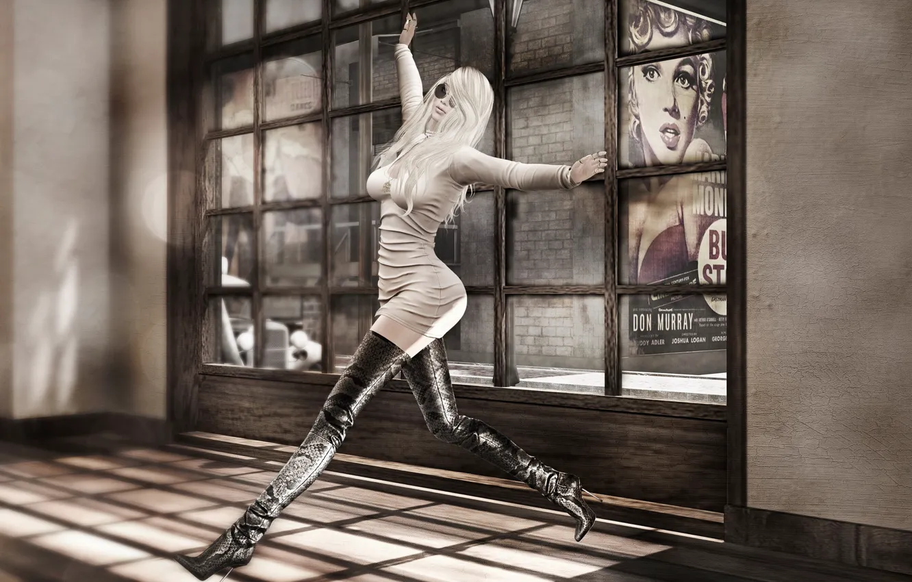 Photo wallpaper girl, pose, background