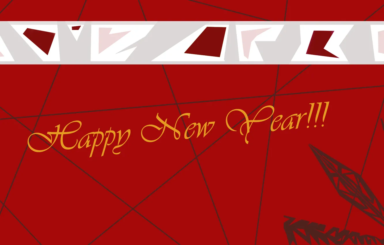 Photo wallpaper red, new year, Red, Happy New Year, snowflake, congratulations, New Year, postcard