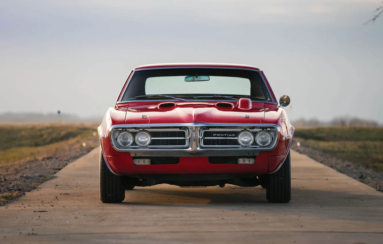 Photo wallpaper red, Pontiac, 1967, american, musclecar, firebird, 400