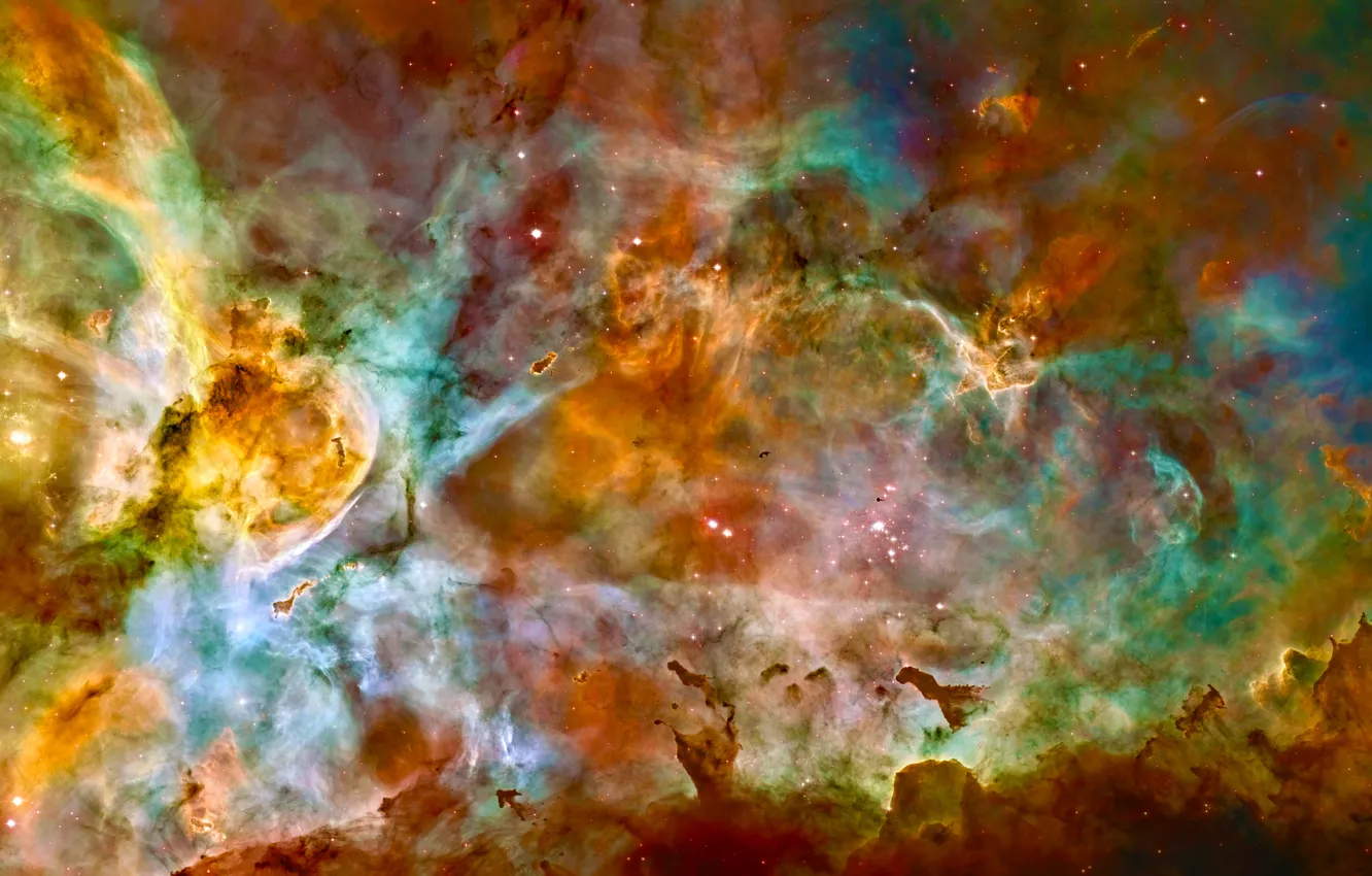 Photo wallpaper stars, Hubble, paint, The Carina Nebula