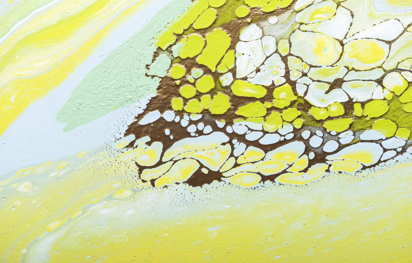 Photo wallpaper yellow, abstraction, green, divorce, brown, abstract background