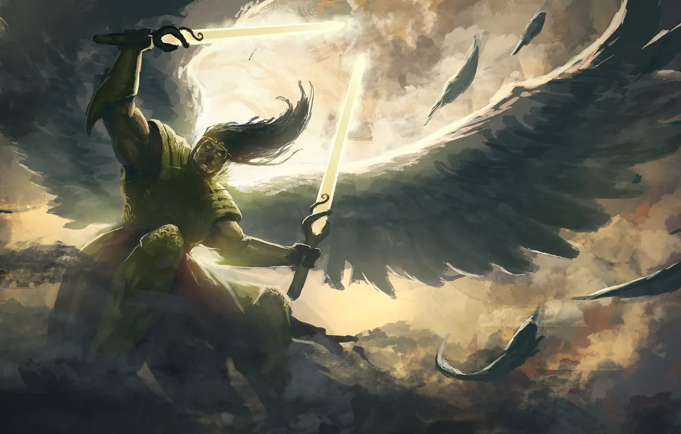Photo wallpaper wings, angel, warrior, The Archangel