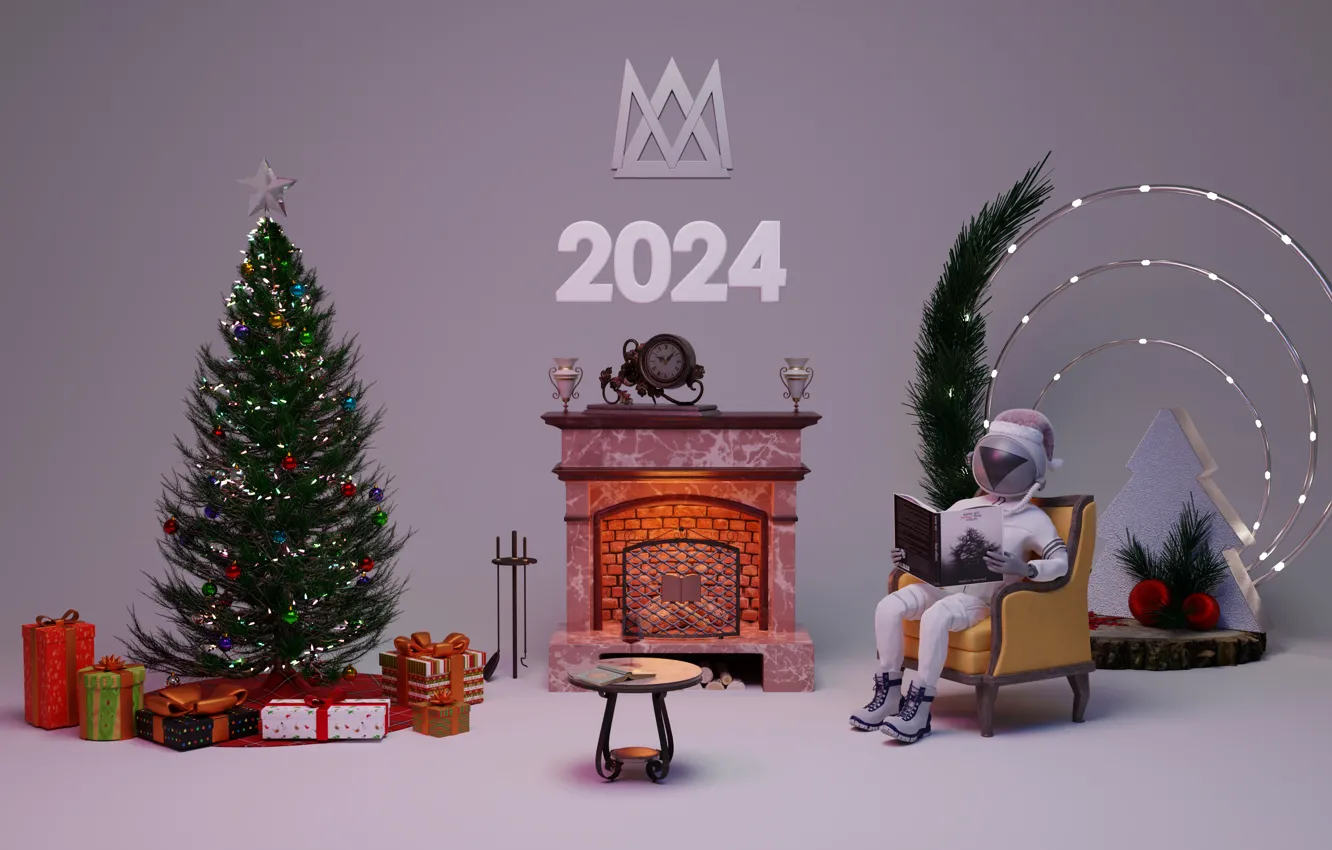 Photo wallpaper winter, space, snowflakes, comfort, holiday, new year, Christmas, the suit