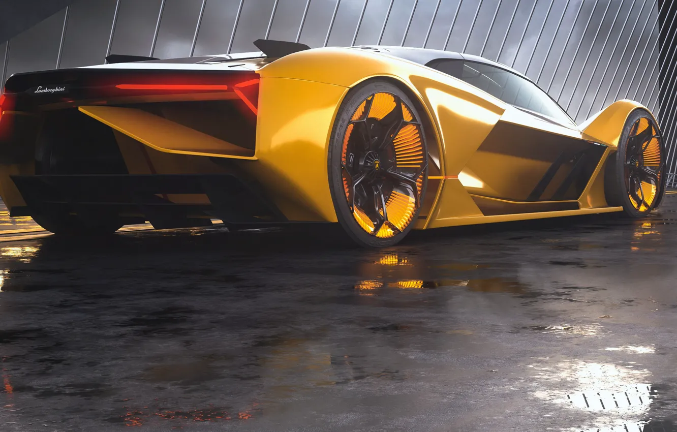 Photo wallpaper rendering, Lamborghini, supercar, rear view, The Third Millennium