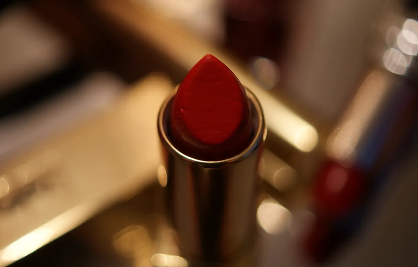 Photo wallpaper red, bokeh, lipstick