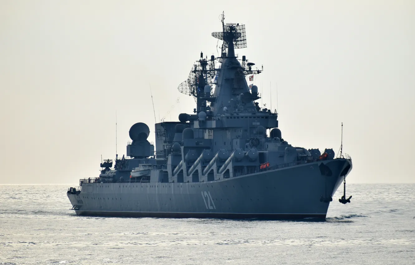 Photo wallpaper the evening, Moscow, cruiser, The black sea