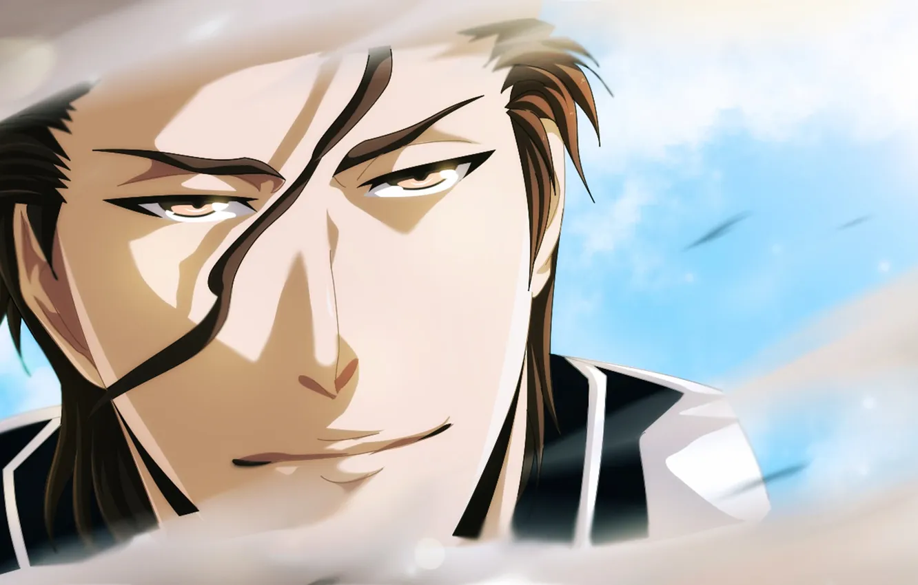 Photo wallpaper look, face, anime, art, Bleach, Aizen Sosuke