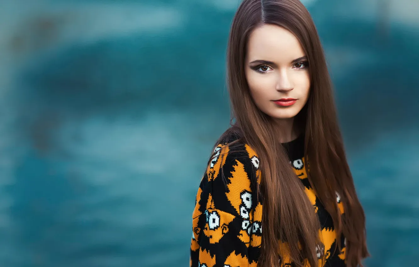 Photo wallpaper model, portrait, brown-eyed, Sasha Spilberg