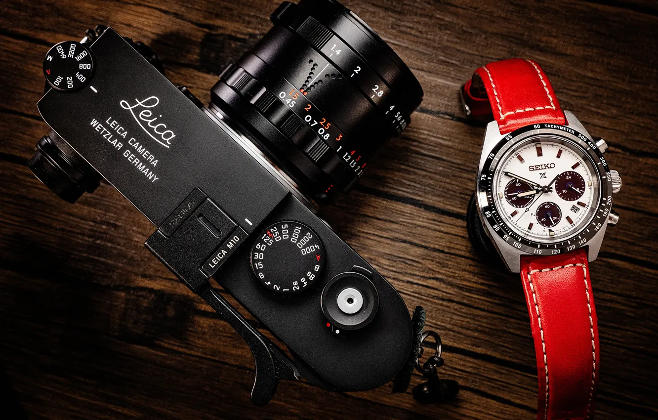 Photo wallpaper watch, the camera, lens, dial, closeup, Leica M10