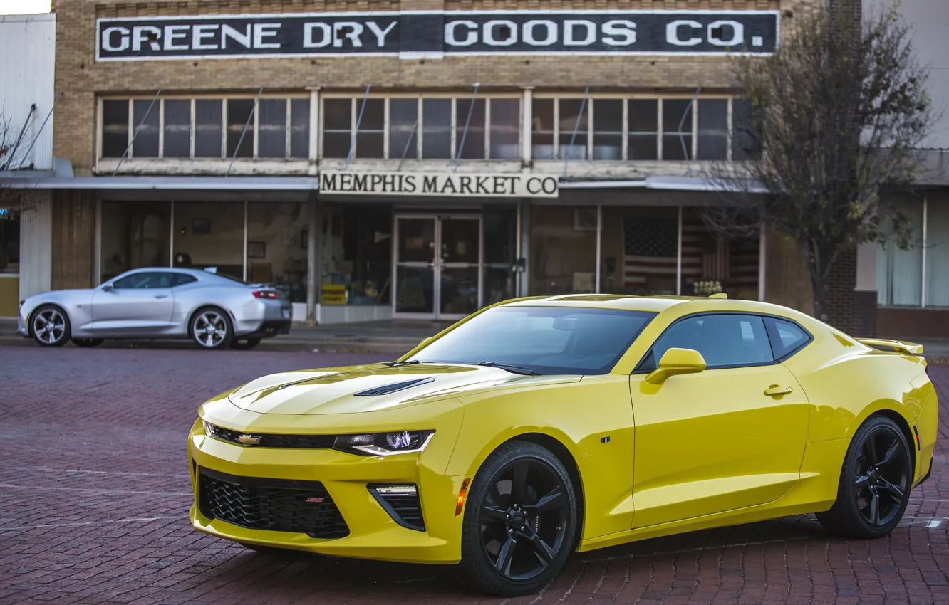 Photo wallpaper camaro, chevrolet, yellow, 2016