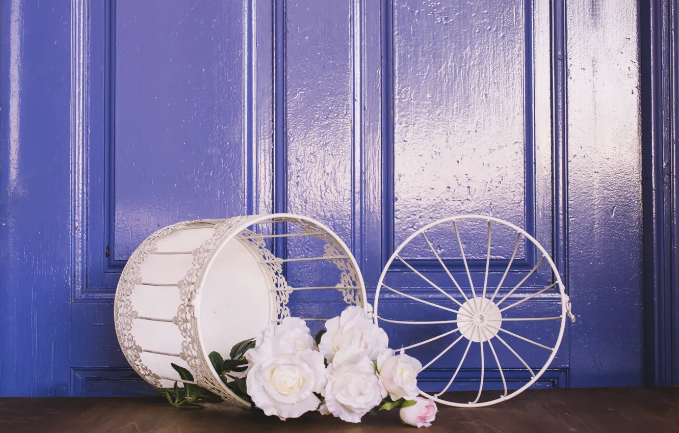 Photo wallpaper flowers, background, roses, cell