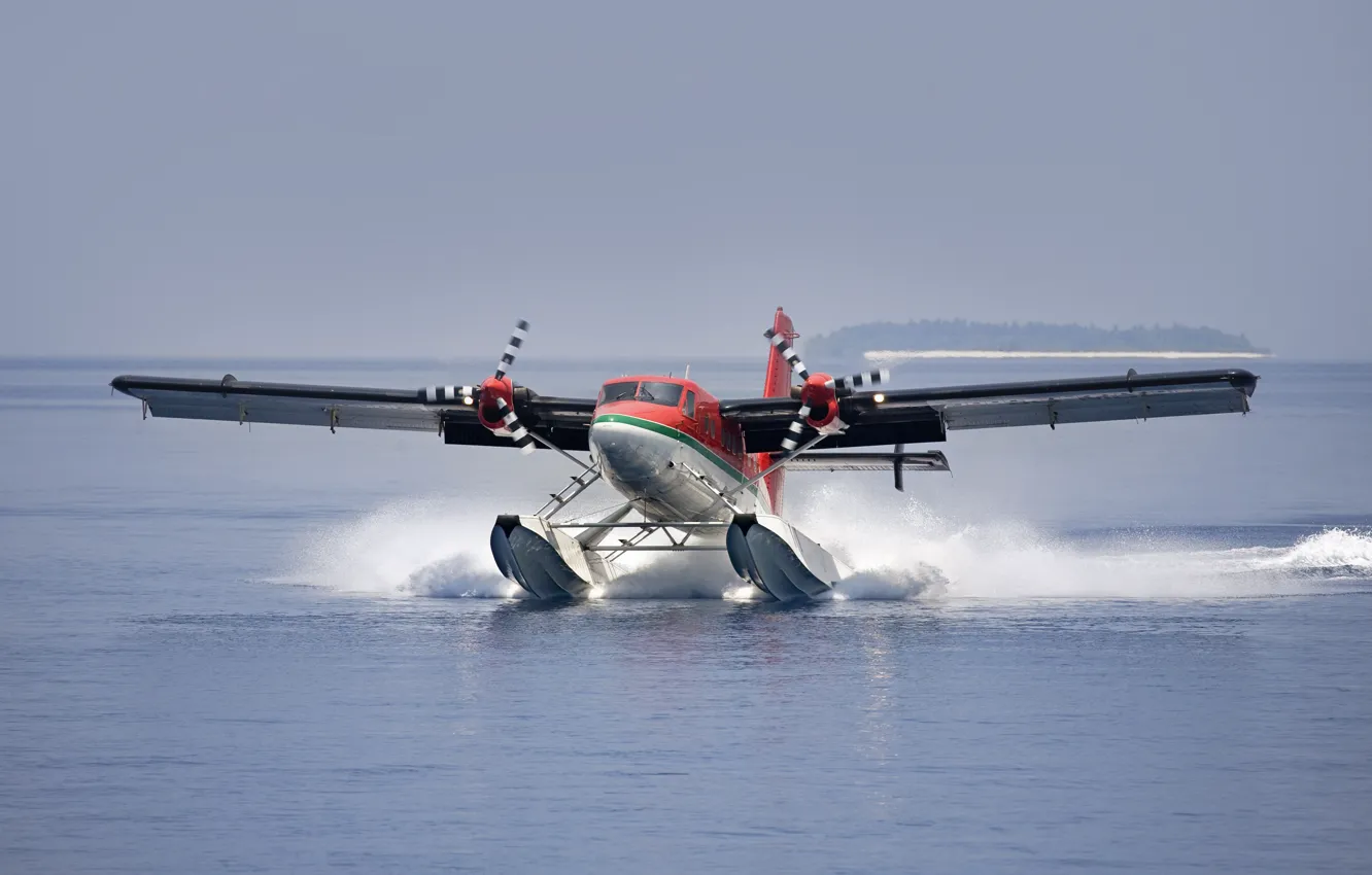 Photo wallpaper water, Landing, Hydroplane, Water Mirror