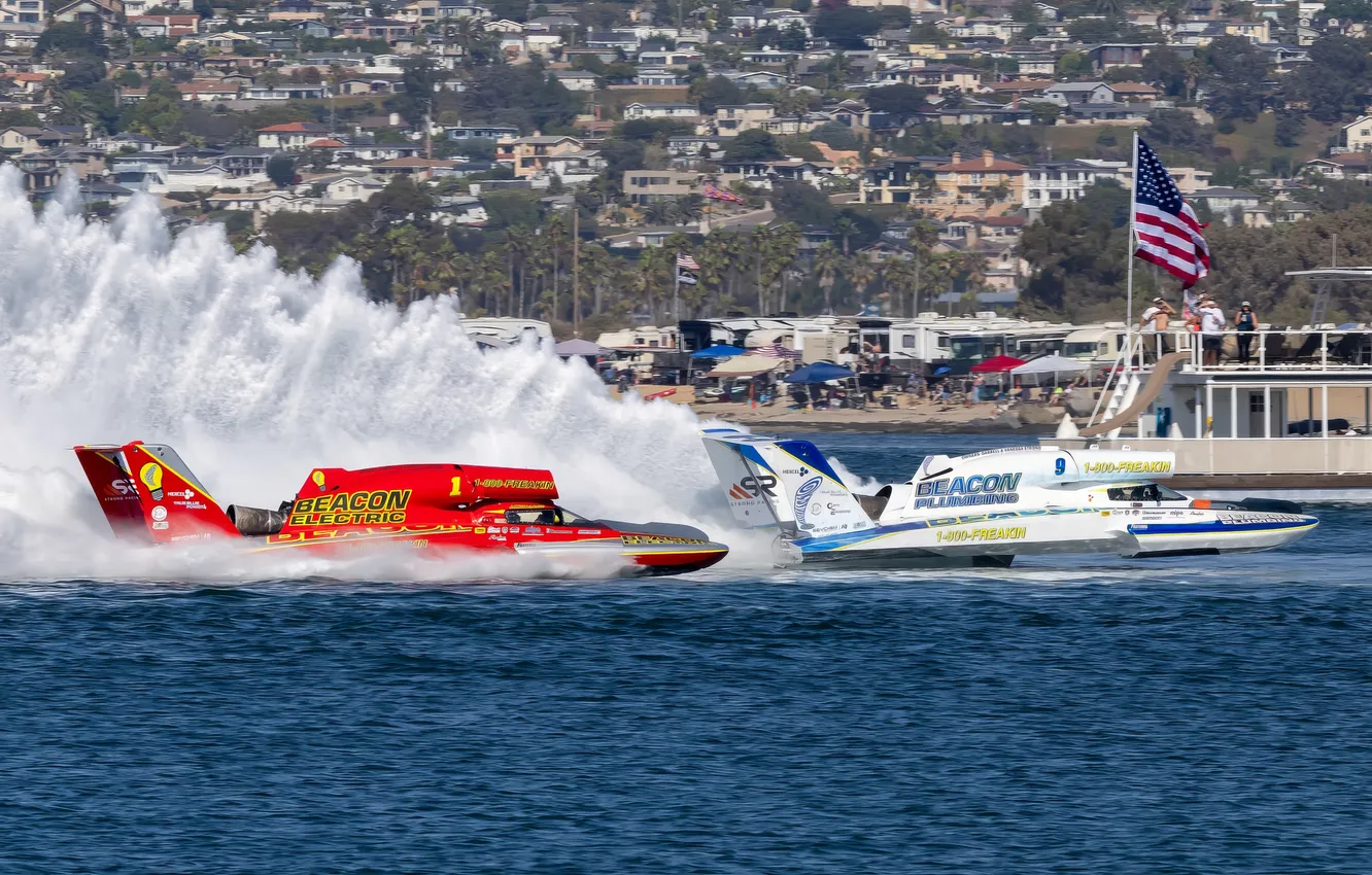 Photo wallpaper race, boat, speed